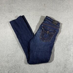 True Religion Cora Women's 26 Blue Denim Jeans Mid Rise Straight Crop Hem #1952